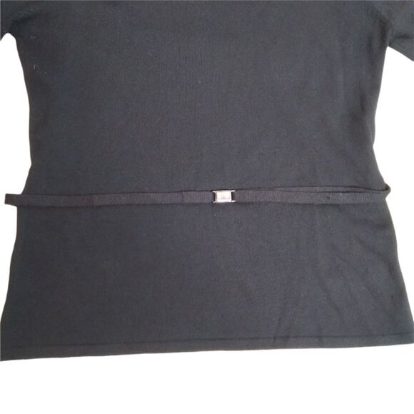 Vintage BONNIE and BILL MINK Trim SILK Blend SWEATER Black Long Sleeve SIZE M - Picture 3 of 10